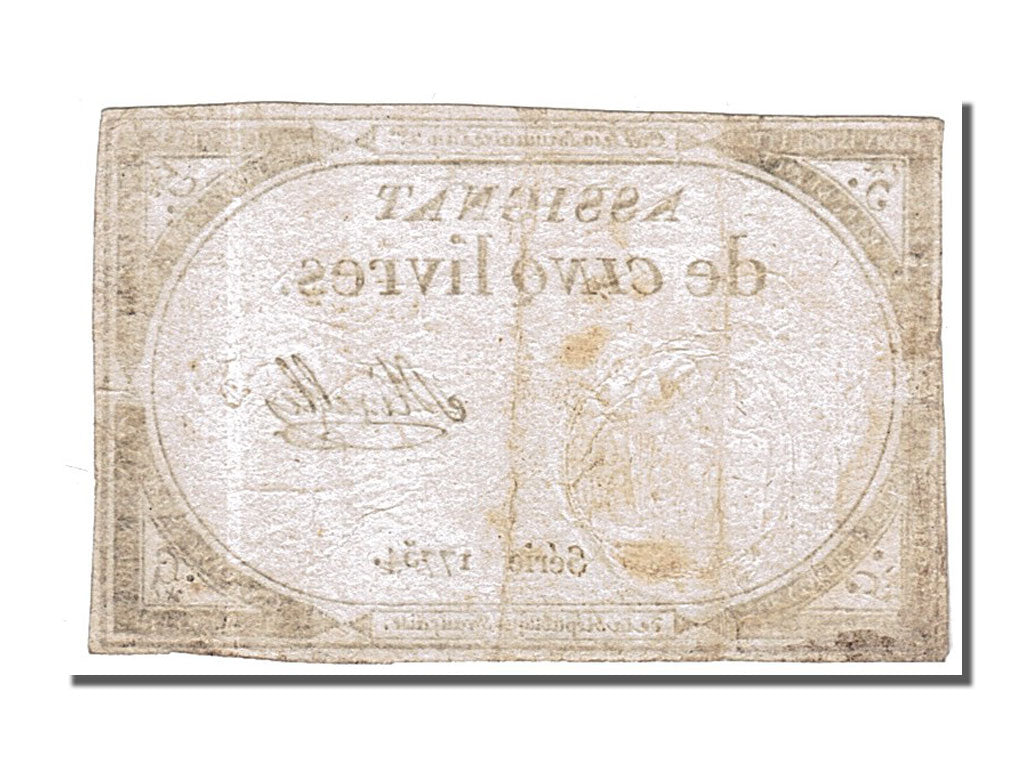FRANCE, 5 Livres, 1793, 1793-10-31, EF(40-45), Lafaurie #171, FRANCE, 5 Livres,.