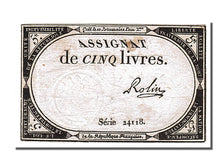 FRANCE, 5 Livres, 1793, 1793-10-31, EF(40-45), Lafaurie #171, FRANCE, 5 Livres,.