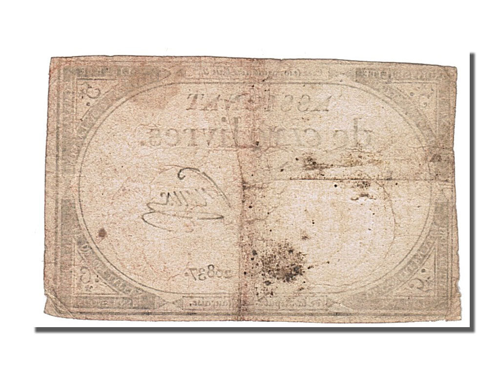 FRANCE, 5 Livres, 1793, 1793-10-31, EF(40-45), Lafaurie #171, FRANCE, 5 Livres,.