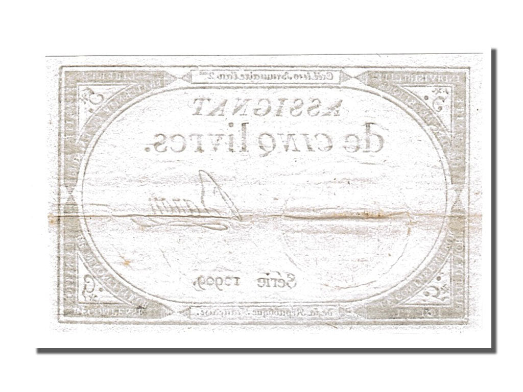 FRANCE, 5 Livres, 1793, 1793-10-31, AU(55-58), Lafaurie #171, FRANCE, 5 Livres,.