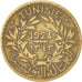Tunisia, 2 Francs, 1924, Paris, VF(30-35), Aluminum-Bronze, KM:248
