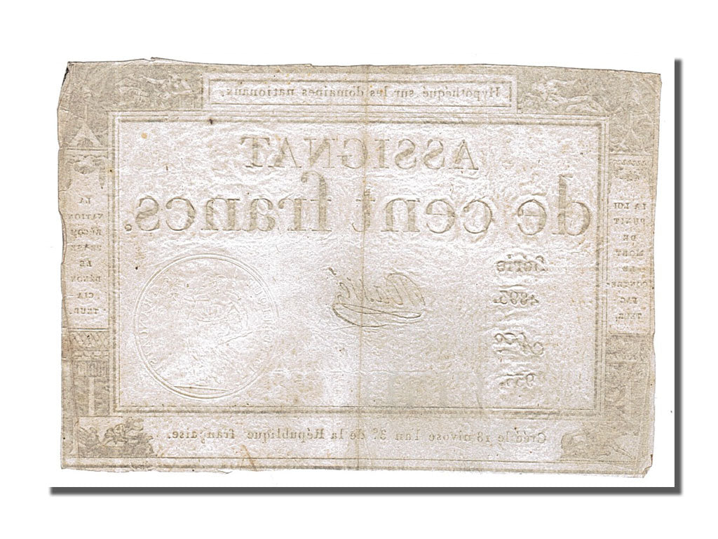 FRANCE, 100 Francs, 1795, 1795-01-07, EF(40-45), Lafaurie #173, FRANCE, 100...