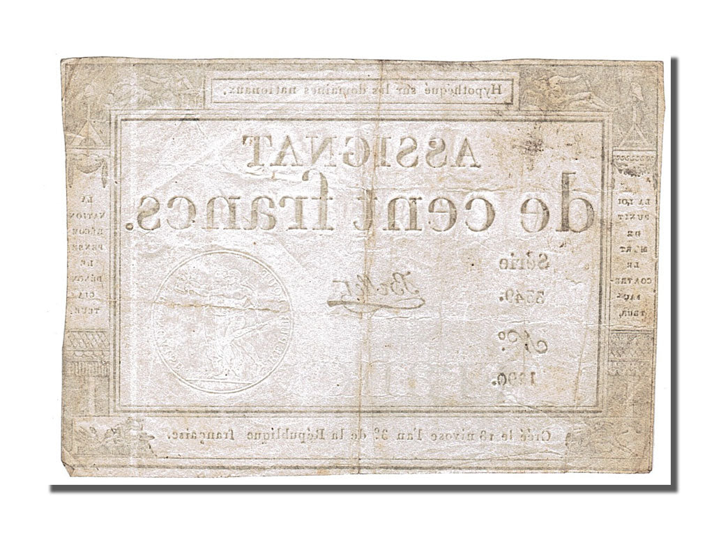 Geldschein, Frankreich, 100 Francs, 1795, Bellet, S+, KM:A78, Lafaurie:173