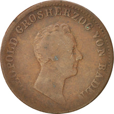 Stati tedeschi, BADEN, Leopold I, Kreuzer, 1838, MB, Rame, KM:203