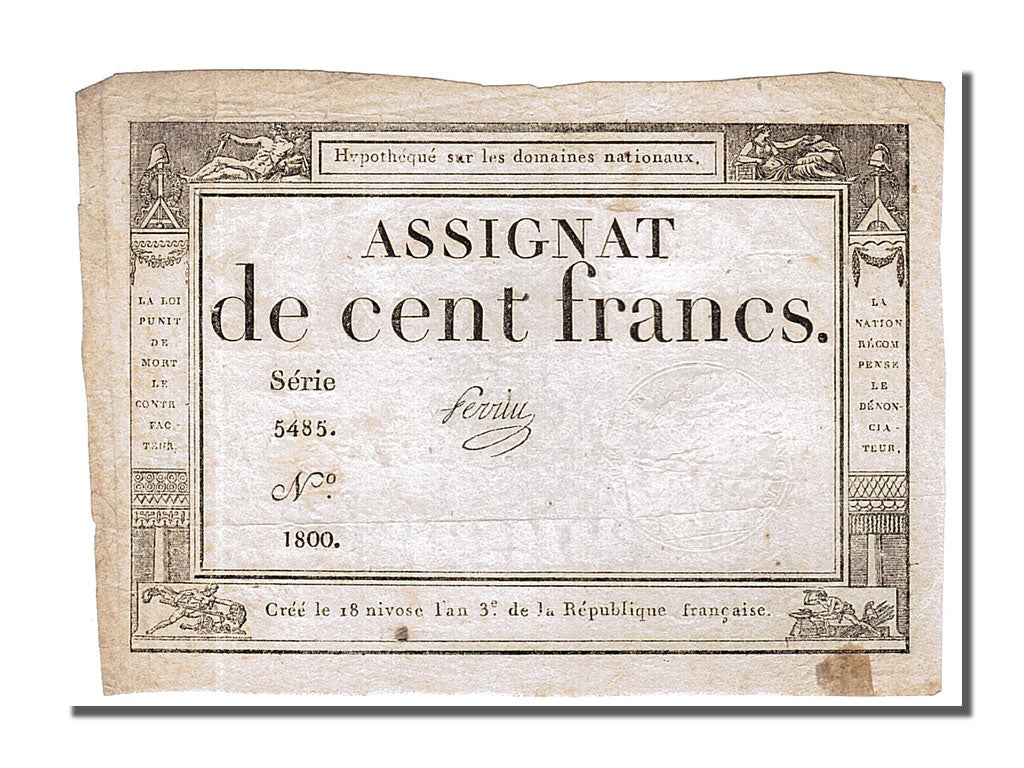 100 Francs type Domaines Nationaux, signé Perrin