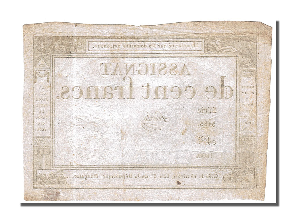 100 Francs type Domaines Nationaux, signé Perrin