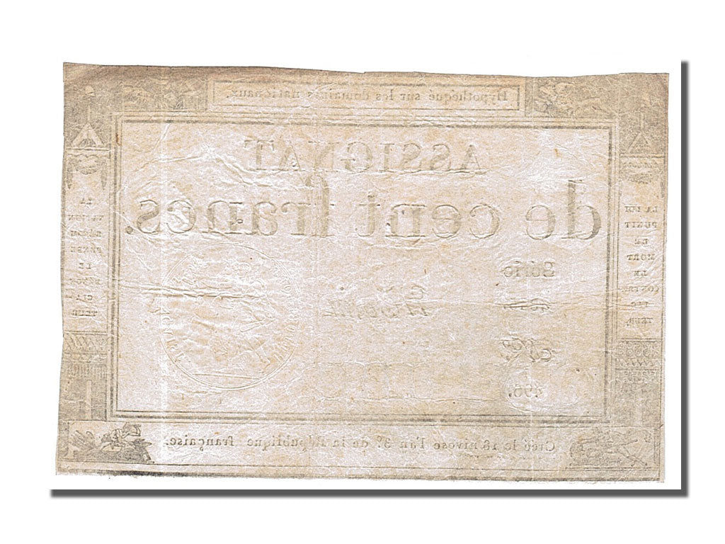 FRANCE, 100 Francs, 1795, 1795-01-07, VF(30-35), Lafaurie #173, FRANCE, 100...