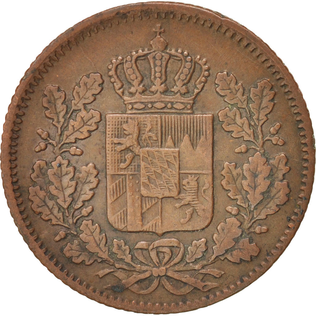Monnaie, Etats allemands, BAVARIA, Maximilian II, 1/2 Kreuzer, 1856, TTB