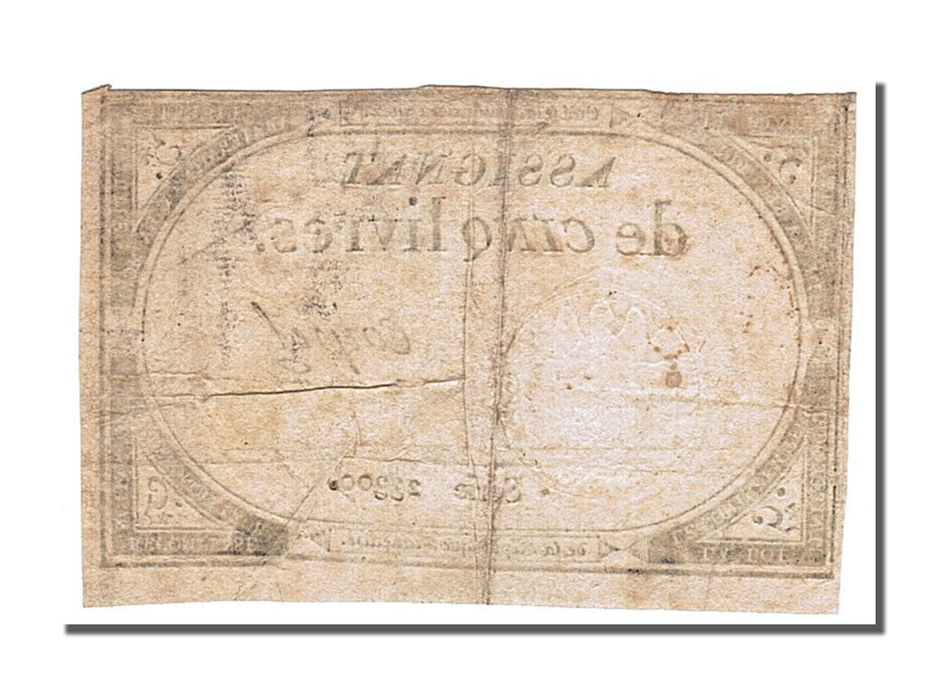 Francia, 5 Livres, 1793, Coipel, 1793-10-31, BB, Lafaurie:171