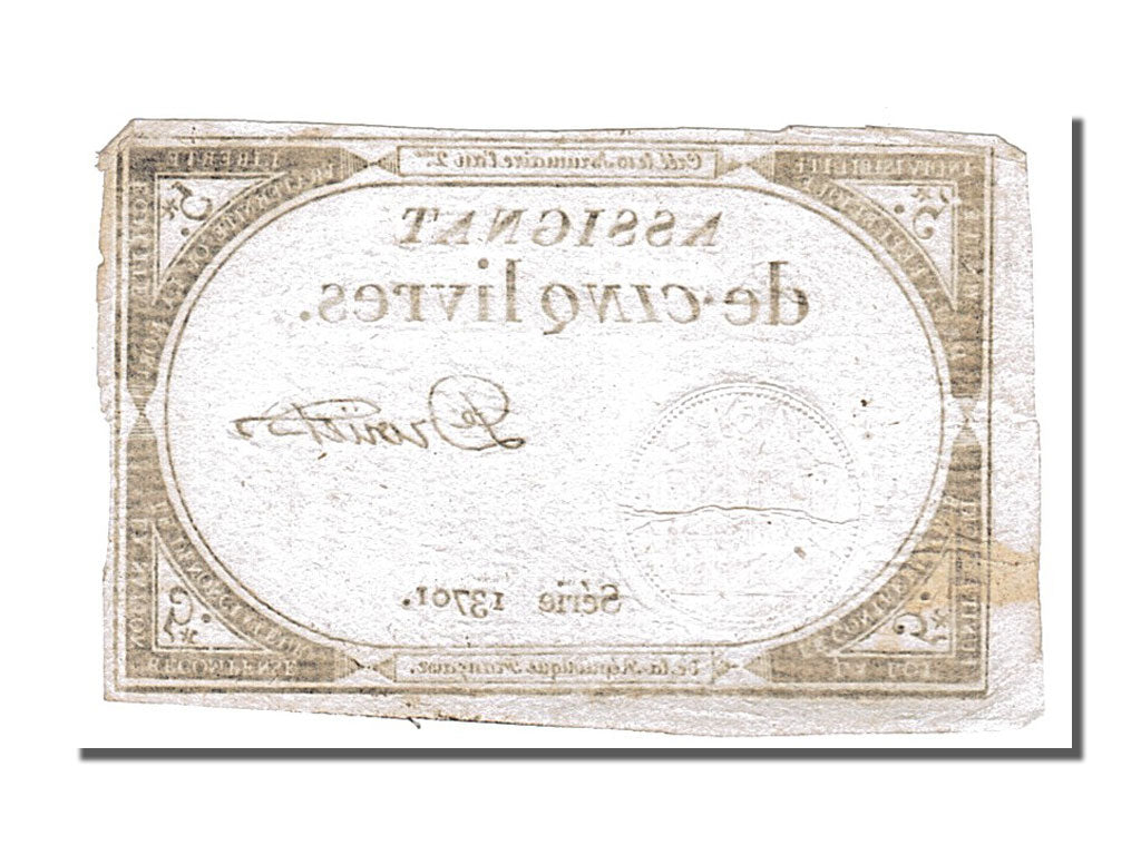 FRANCE, 5 Livres, 1793, 1793-10-31, AU(55-58), Lafaurie #171, FRANCE, 5 Livres,.