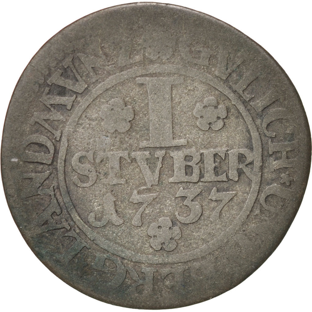 German States, JULICH-BERG, Karl Philipp, Stuber, 1737, VF(20-25), Billon, KM187