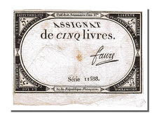 Francia, 5 Livres, 1793, Faure, 1793-10-31, BB, Lafaurie:171