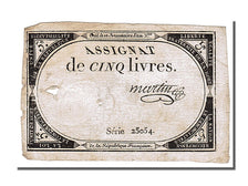 FRANCE, 5 Livres, 1793, 1793-10-31, EF(40-45), Lafaurie #171, FRANCE, 5 Livres,.