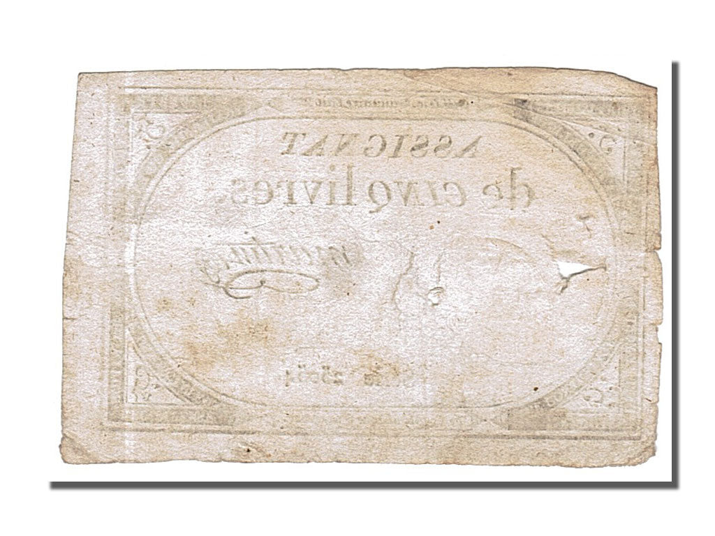 FRANCE, 5 Livres, 1793, 1793-10-31, EF(40-45), Lafaurie #171, FRANCE, 5 Livres,.