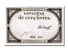 FRANCE, 5 Livres, 1793, 1793-10-31, EF(40-45), Lafaurie #171, FRANCE, 5 Livres,.