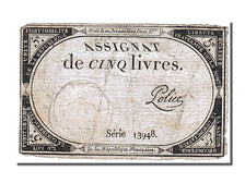FRANCE, 5 Livres, 1793, 1793-10-31, EF(40-45), Lafaurie #171, FRANCE, 5 Livres,.