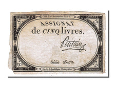 FRANCE, 5 Livres, 1793, 1793-10-31, EF(40-45), Lafaurie #171, FRANCE, 5 Livres,.