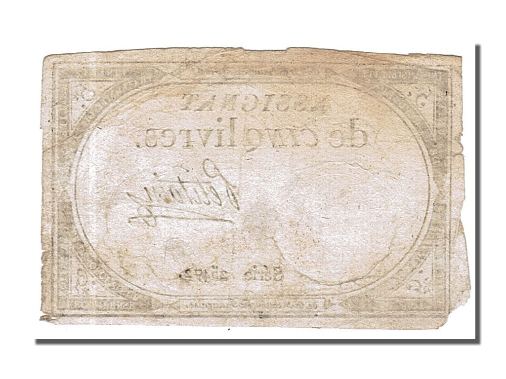 FRANCE, 5 Livres, 1793, 1793-10-31, EF(40-45), Lafaurie #171, FRANCE, 5 Livres,.