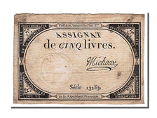 FRANCE, 5 Livres, 1793, 1793-10-31, EF(40-45), Lafaurie #171, FRANCE, 5 Livres,.