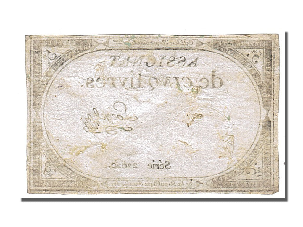 FRANCE, 5 Livres, 1793, 1793-10-31, EF(40-45), Lafaurie #171, FRANCE, 5 Livres,.