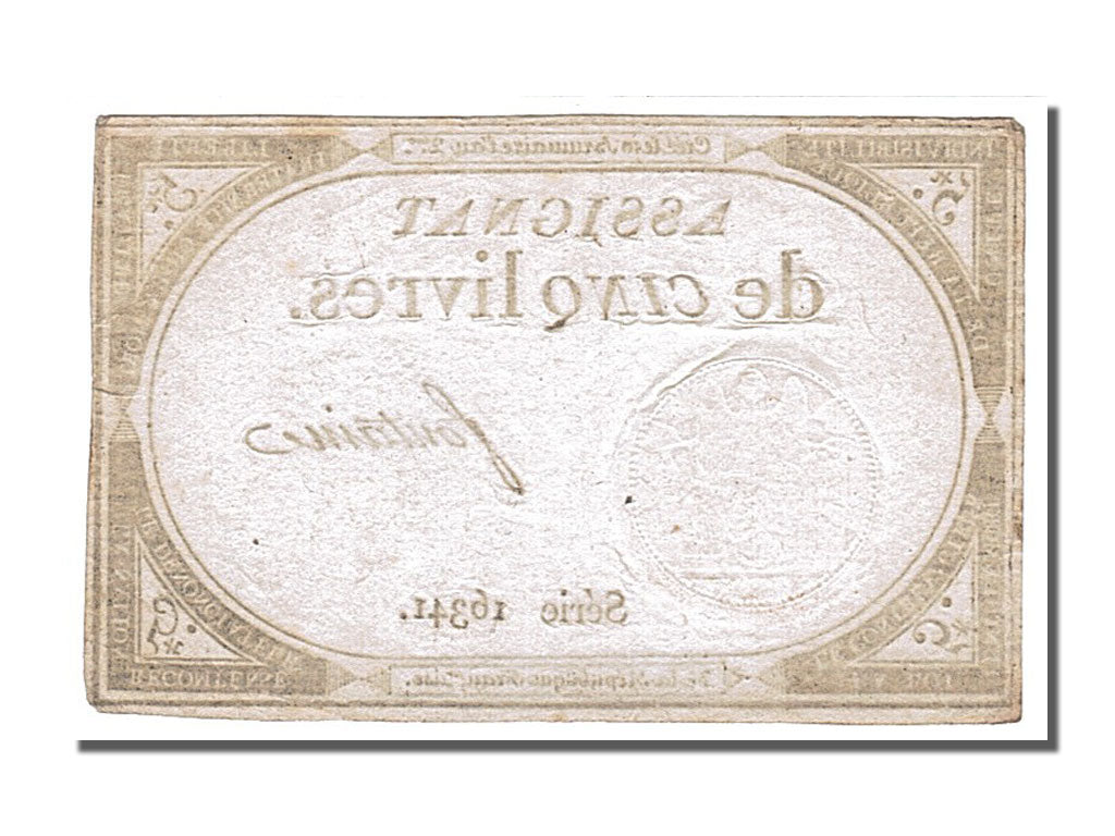 FRANCE, 5 Livres, 1793, 1793-10-31, AU(55-58), Lafaurie #171, FRANCE, 5 Livres,.