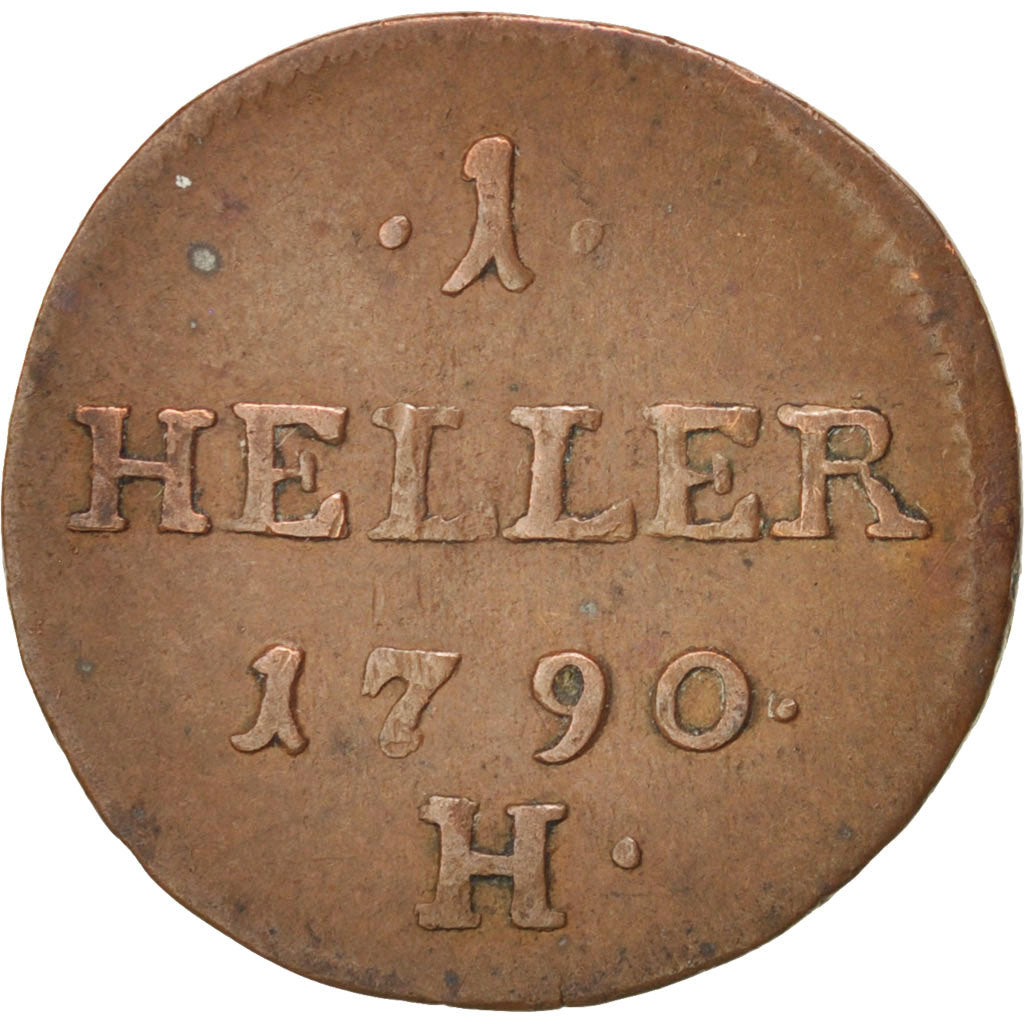 Stati tedeschi, FURTHER AUSTRIA, Josef II, Heller, 1790, G, BB, Rame, KM:5