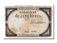 FRANCE, 5 Livres, 1793, 1793-10-31, EF(40-45), Lafaurie #171, FRANCE, 5 Livres,.