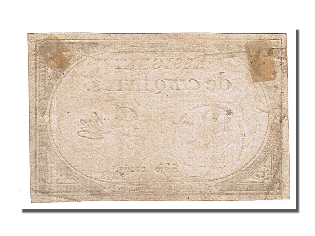 FRANCE, 5 Livres, 1793, 1793-10-31, AU(50-53), Lafaurie #171, FRANCE, 5 Livres,.