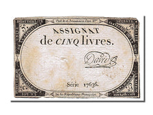 FRANCE, 5 Livres, 1793, 1793-10-31, EF(40-45), Lafaurie #171, FRANCE, 5 Livres,.
