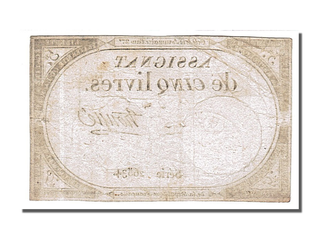 FRANCE, 5 Livres, 1793, 1793-10-31, EF(40-45), Lafaurie #171, FRANCE, 5 Livres,.