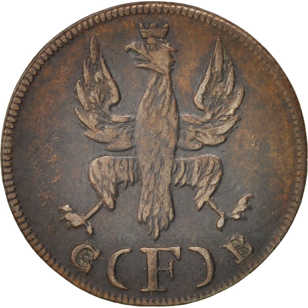 German States, FRANKFURT AM MAIN, Heller, 1821, EF(40-45), Copper, KM:301