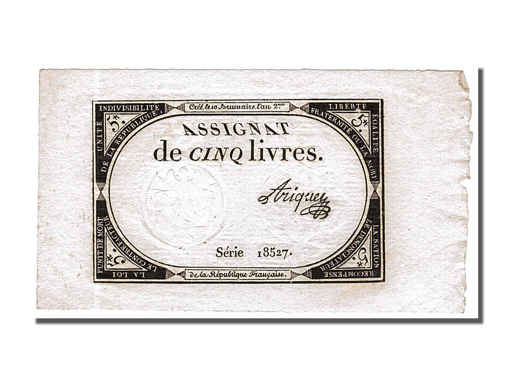 5 Livres type Domaines Nationaux, signé Ariquey