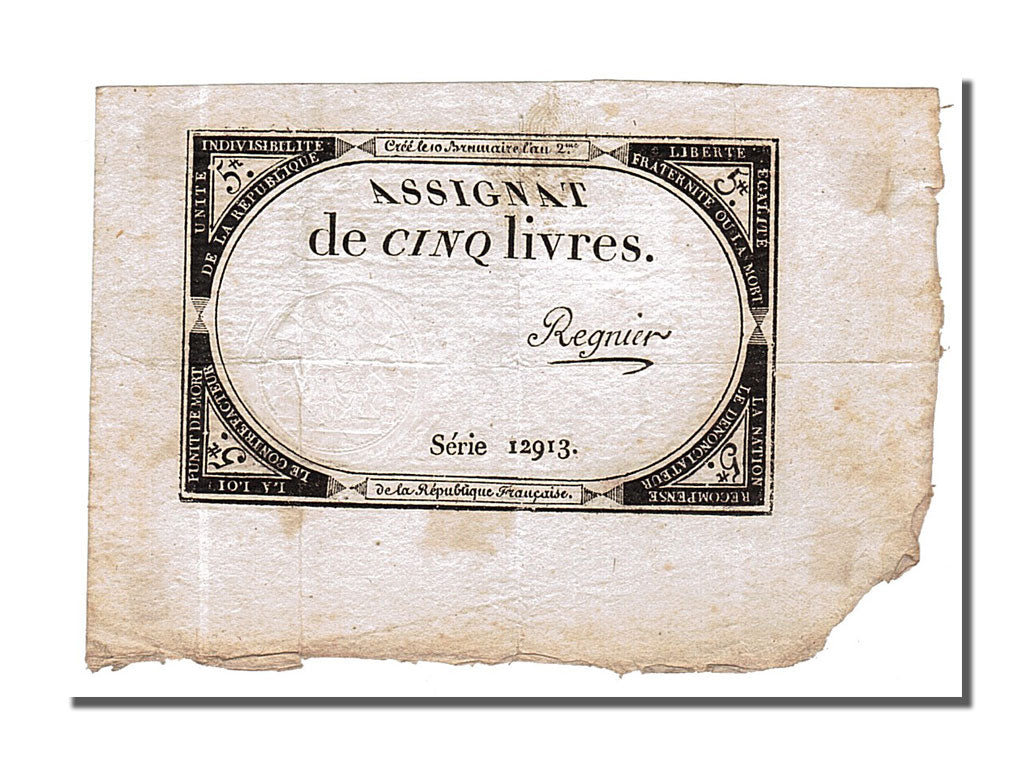 France, 5 Livres, 1793, KM #A76, 1793-10-31, EF(40-45), Lafaurie #171, France,..