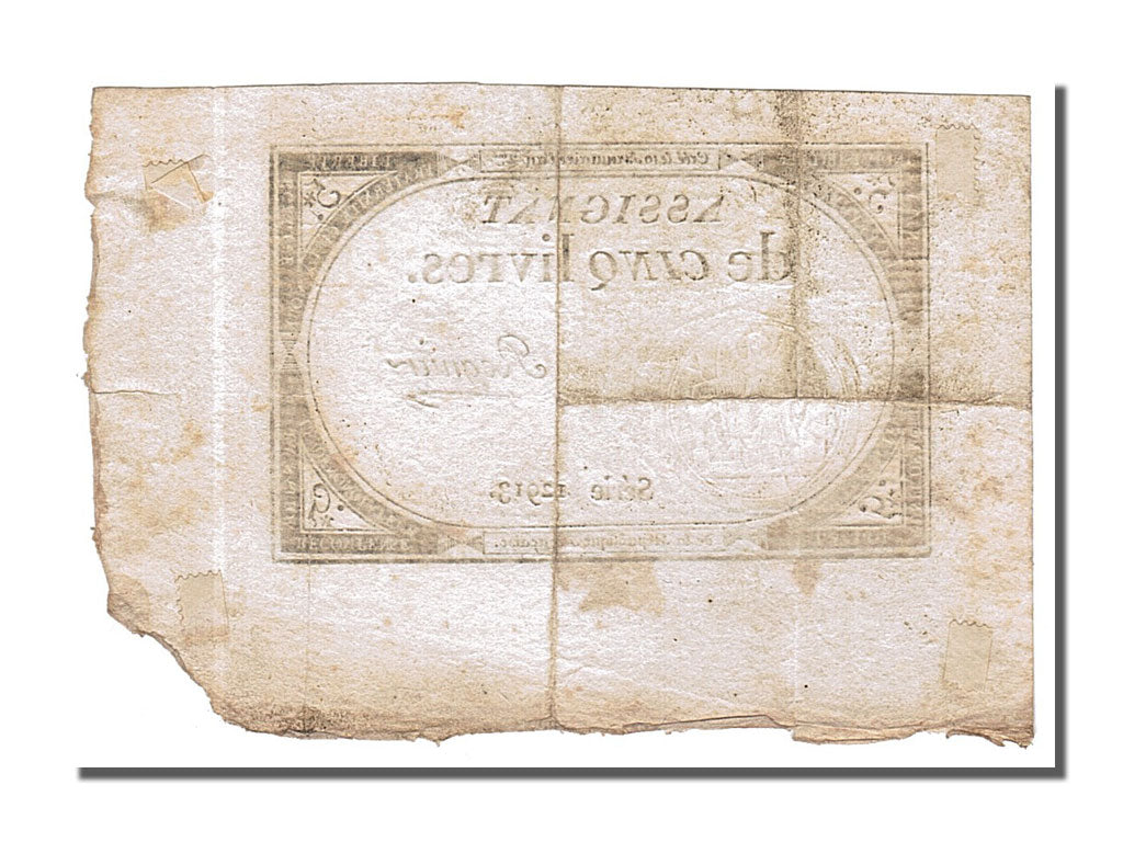 France, 5 Livres, 1793, KM #A76, 1793-10-31, EF(40-45), Lafaurie #171, France,..