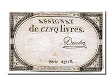 FRANCE, 5 Livres, 1793, 1793-10-31, EF(40-45), Lafaurie #171, FRANCE, 5 Livres,.