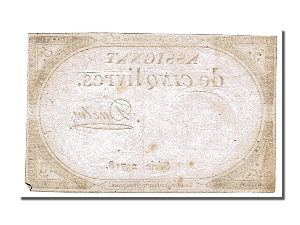FRANCE, 5 Livres, 1793, 1793-10-31, EF(40-45), Lafaurie #171, FRANCE, 5 Livres,.
