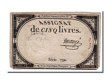 FRANCE, 5 Livres, 1793, 1793-10-31, EF(40-45), Lafaurie #171, FRANCE, 5 Livres,.