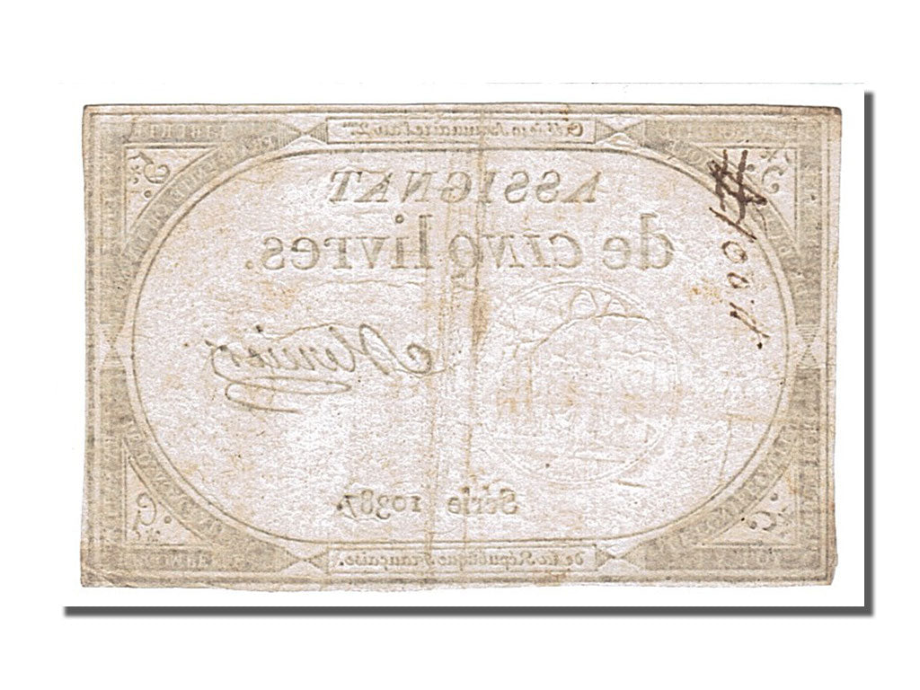FRANCE, 5 Livres, 1793, 1793-10-31, EF(40-45), Lafaurie #171, FRANCE, 5 Livres,.