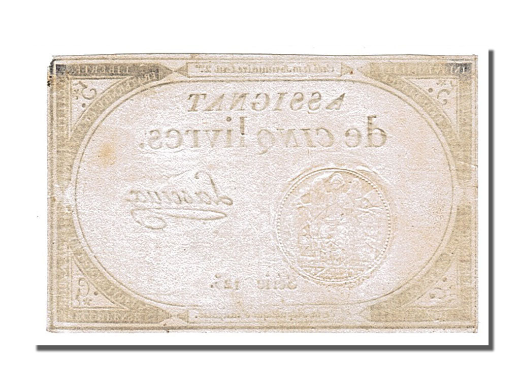 FRANCE, 5 Livres, 1793, 1793-10-31, AU(55-58), Lafaurie #171, FRANCE, 5 Livres,.