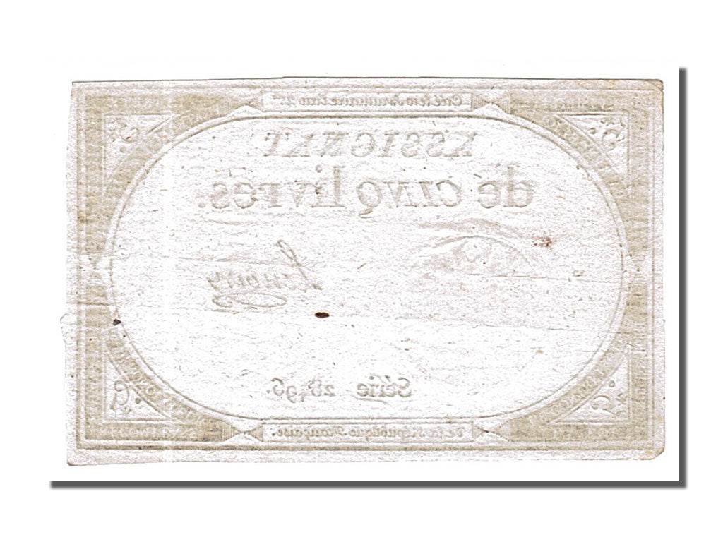 FRANCE, 5 Livres, 1793, 1793-10-31, AU(55-58), Lafaurie #171, FRANCE, 5 Livres,.