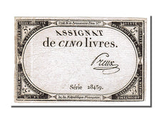 FRANCE, 5 Livres, 1793, 1793-10-31, AU(55-58), Lafaurie #171, FRANCE, 5 Livres,.