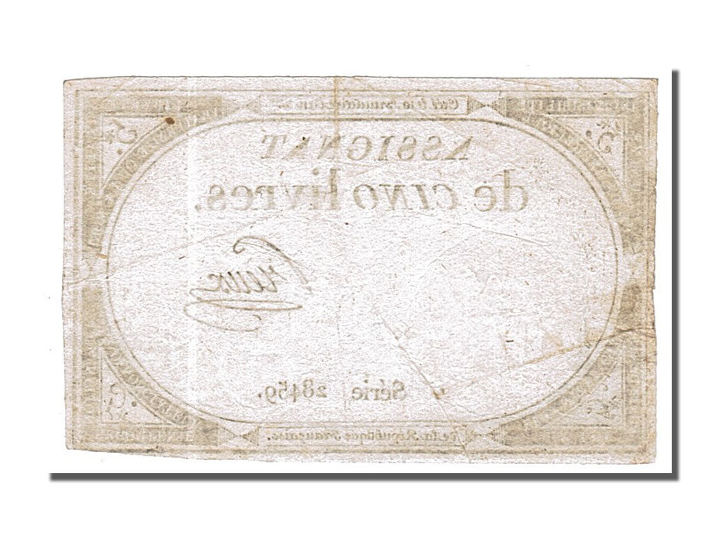 FRANCE, 5 Livres, 1793, 1793-10-31, AU(55-58), Lafaurie #171, FRANCE, 5 Livres,.
