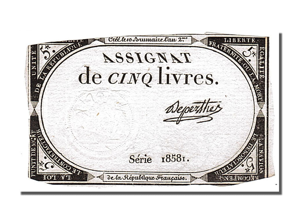 France, 5 Livres, 1793, KM #A76, 1793-10-31, EF(40-45), Lafaurie #171, France,..