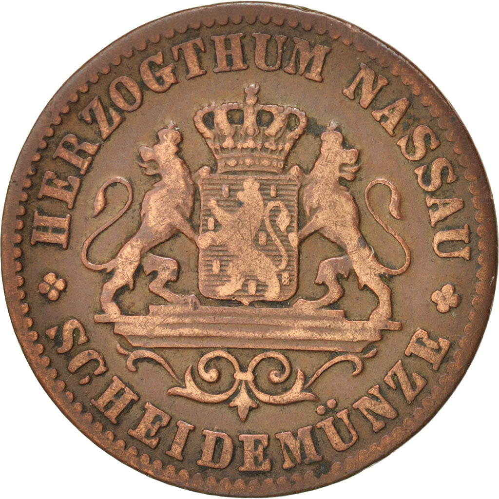 Etats allemands, NASSAU, Adolph, Kreuzer, 1861, Wiesbaden, TB+, Copper, KM:74