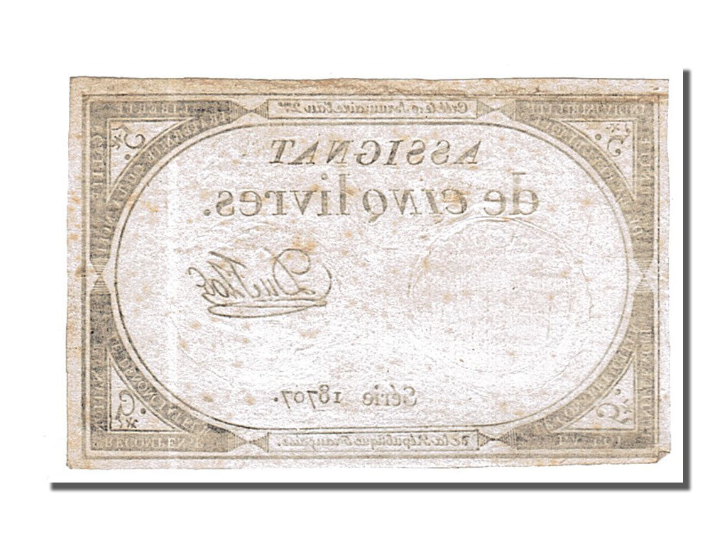 FRANCE, 5 Livres, 1793, 1793-10-31, AU(55-58), Lafaurie #171, FRANCE, 5 Livres,.