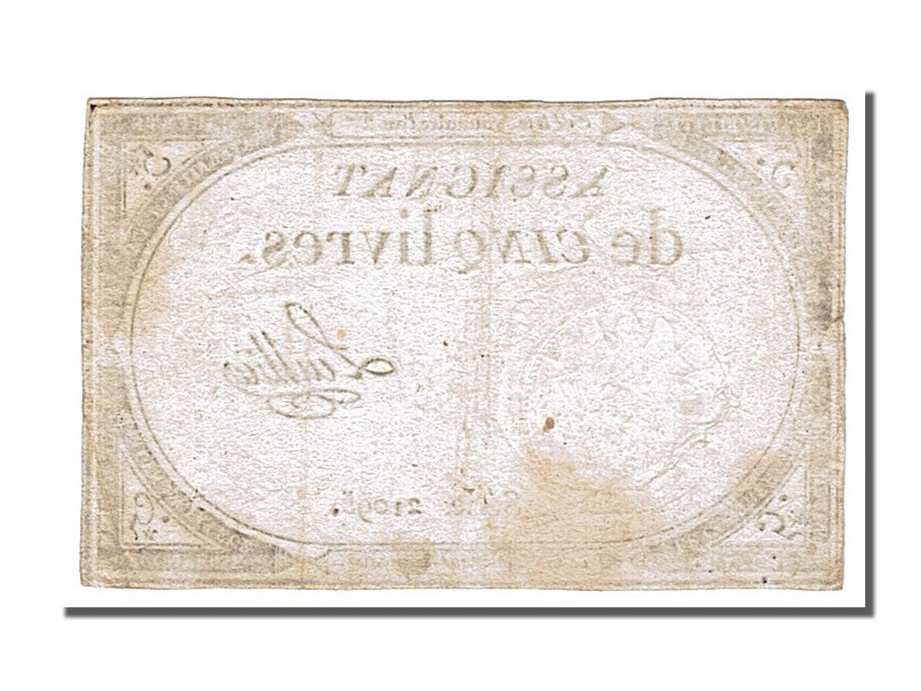 FRANCE, 5 Livres, 1793, 1793-10-31, EF(40-45), Lafaurie #171, FRANCE, 5 Livres,.