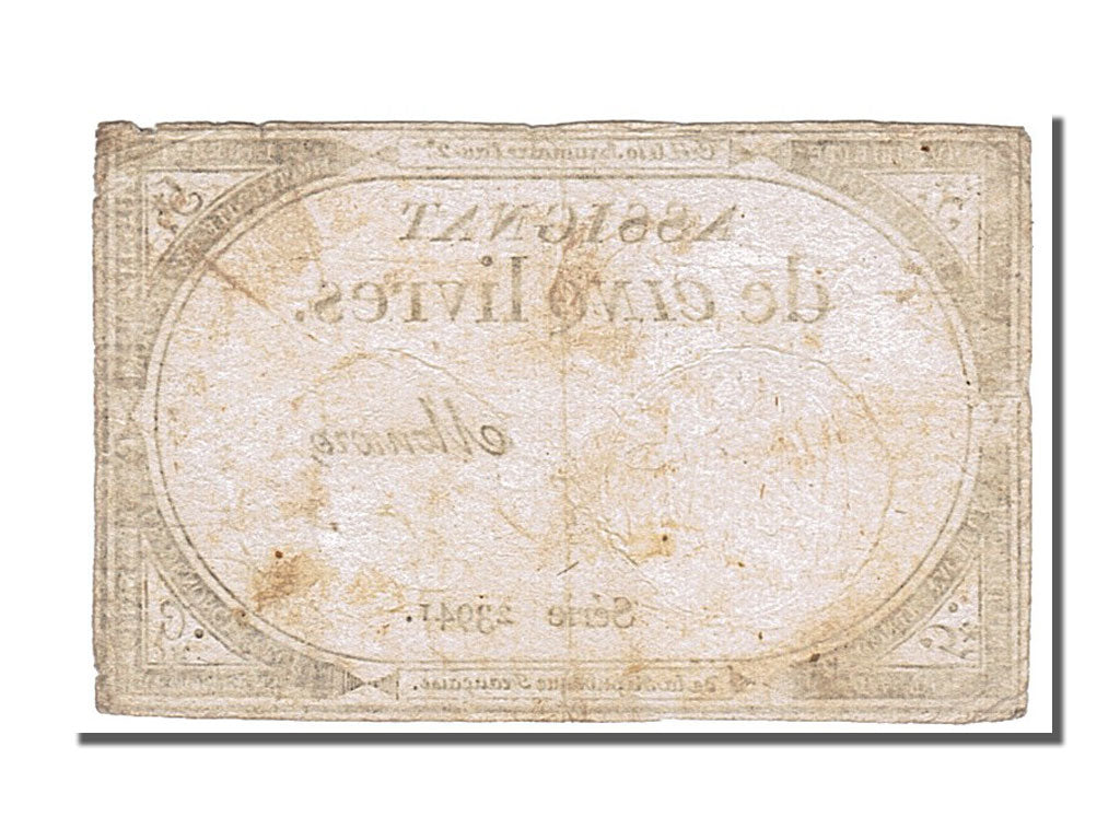 FRANCE, 5 Livres, 1793, 1793-10-31, EF(40-45), Lafaurie #171, FRANCE, 5 Livres,.