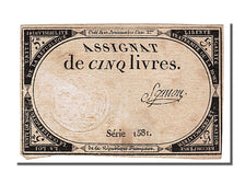 FRANCE, 5 Livres, 1793, 1793-10-31, EF(40-45), Lafaurie #171, FRANCE, 5 Livres,.