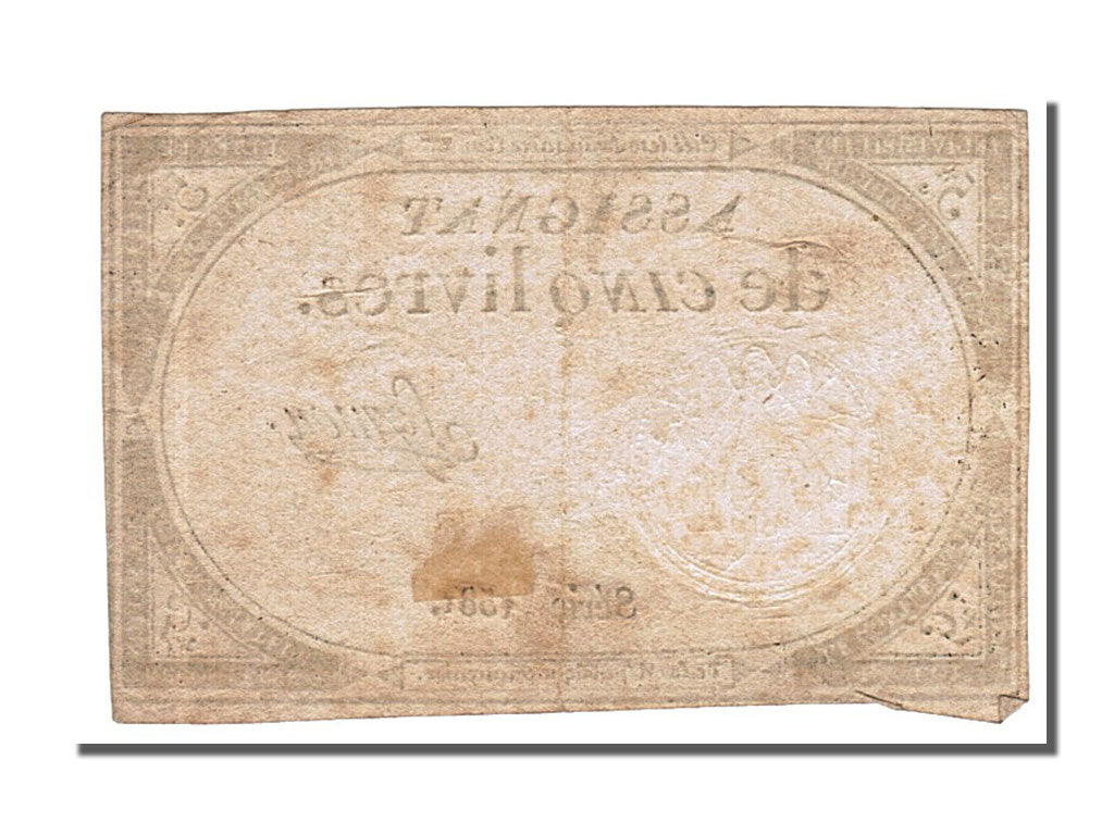 FRANCE, 5 Livres, 1793, 1793-10-31, EF(40-45), Lafaurie #171, FRANCE, 5 Livres,.