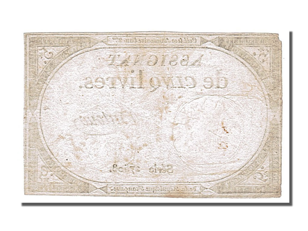 FRANCE, 5 Livres, 1793, 1793-10-31, EF(40-45), Lafaurie #171, FRANCE, 5 Livres,.